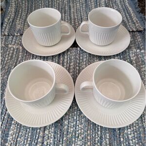 Johnson Brothers of England Ironstone ATHENA White Cup & Saucer Set of 4